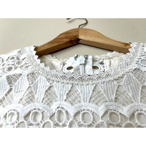 Lulu's Fitted White Fringe Midi Dress S - Picture 5 of 12